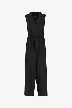 Whistles Bella Notch-lapel Wrap Linen Jumpsuit
