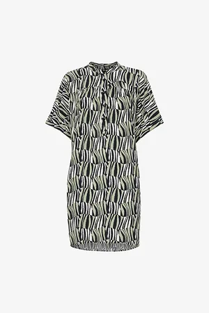 Whistles Checkerboard Tiger-print Woven Mini Dress