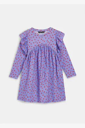 Whistles Scattered Petals Graphic-print Long-sleeve Woven Mini Dress