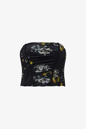 AllSaints Kym Floral-print Recycled Polyester-blend Corset