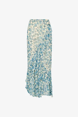 Whistles Floral-print High-rise Woven Midi Skirt