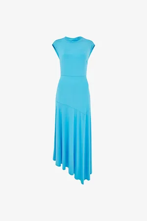 Whistles Iris Asymmetric-hem Stretch-jersey Midi Dress