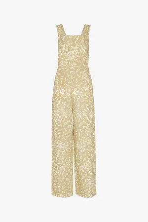 Whistles Tropical-print Wide-leg Woven Jumpsuit