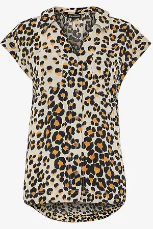 Whistles Leopard-print Open-collar Woven Shirt