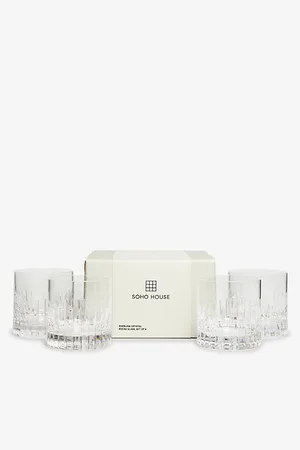 SOHO Roebling Cut-crystal Rocks Glasses Set of Four
