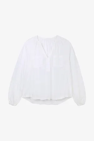 The White Company Patch-pocket Relaxed-fit Organic-cotton Blouse