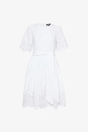 ME AND EM Cheesecloth Broderie Short Swing Dress