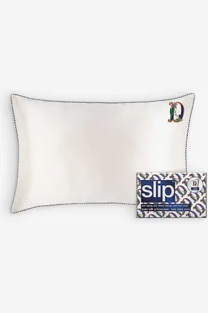 Slip Queen Letter-embroidered Silk Pillowcase 51cm X 76cm