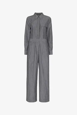 Whistles Julia Stripe-pattern Cotton Jumpsuit