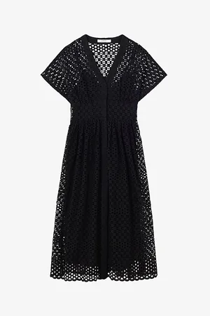 LK Bennett Vivienne Broderie-analgise Cotton Midi Dress
