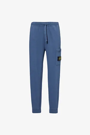 Stone Island Brand-patch Elasticated-waistband Cotton-jersey Jogging Bottoms