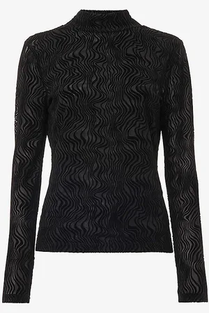 Whistles Squiggle High-neck Stretch-woven Top