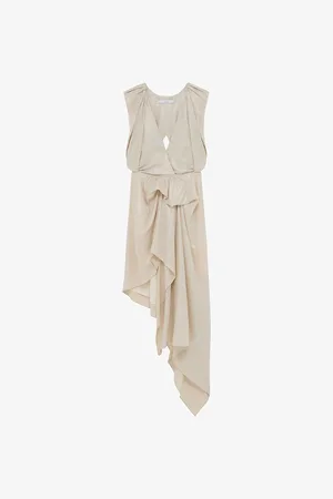 IRO Cloven Asymmetric Lamé Linen-blend Dress