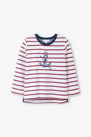 The Little White Company Anchor-embroidered Stripe Organic-cotton Sweatshirt 0-18 Months