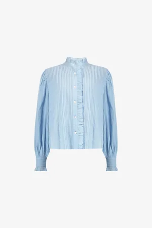 Ro&Zo Pintuck Ruffled Cotton Blouse