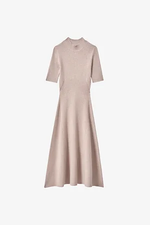 Reiss Caitlyn Mock-neck Rib-knit Maxi Dress
