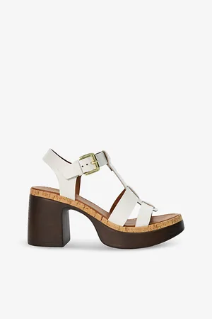 Dune Jungle T-bar Heeled Leather Sandals