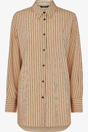 Whistles Striped-print Oversized Cotton-blend Shirt