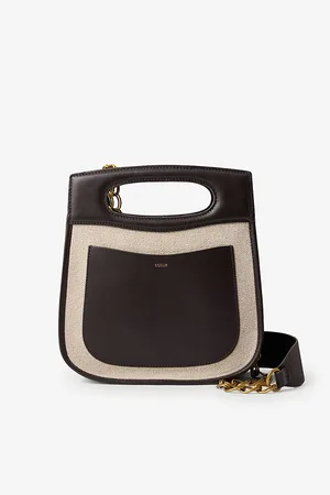 Soeur Cheri Logo-embossed Leather and Canvas Shoulder Bag