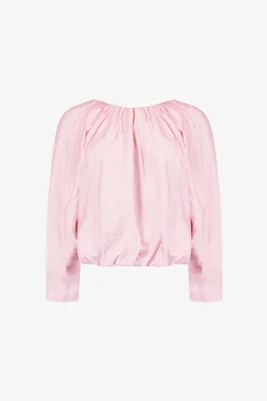Ro&Zo Crinkle Blouson-sleeve Woven Top