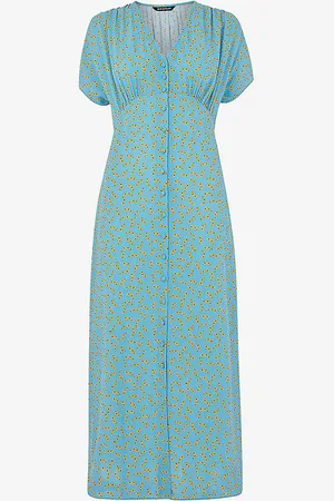 Whistles Floral Crescent-print Woven Midi Dress