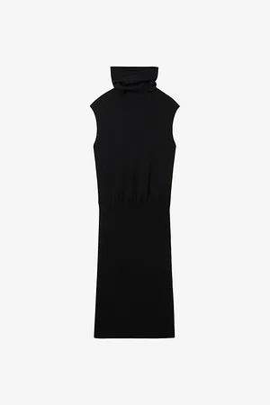 Reiss Cici Roll-neck Stretch-woven Midi Dress