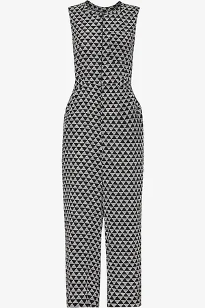 Whistles Checkerboard-pattern Ankle-length Woven Jumpsuit