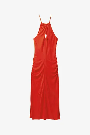 Reiss Kia Halter-neck Cut-out Woven Maxi Dress