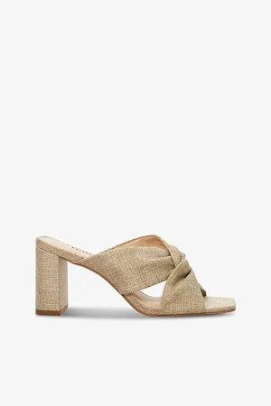 Dune Maizing Twist-knot Woven Heeled Mules