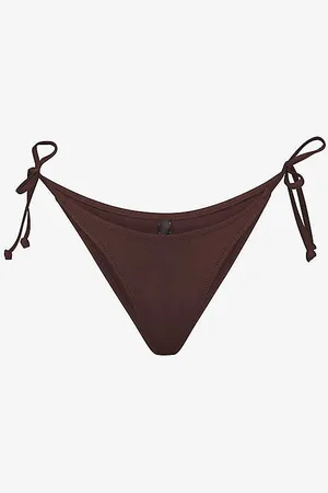 SKIMS Dipped Tie-fastened Recycled Stretch-nylon Bikini Bottoms