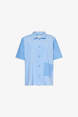 Hay Outline Relaxed-fit Short-sleeve Cotton Pyjama Shirt
