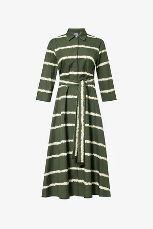 Max Mara Olanda Abstract-pattern Cotton Midi Dress