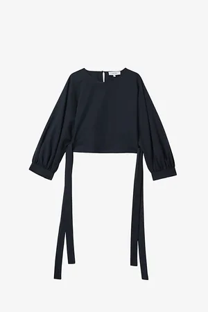 Reiss Immy Blouson-sleeve Stretch-woven Blouse