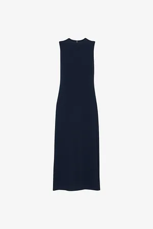 Whistles Erin Textured Woven Midi Dress