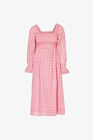 ASPIGA Nancy Square-neck Organic-cotton Maxi Dress