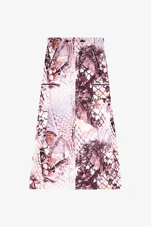 Diesel O-diamy Graphic-print Low-rise Woven Maxi Skirt