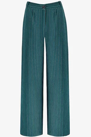 Ro&Zo Wide-leg High-rise Pinstripe Woven Trousers