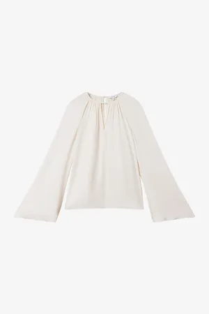 Reiss Gracie Flute-sleeve Stretch-woven Top