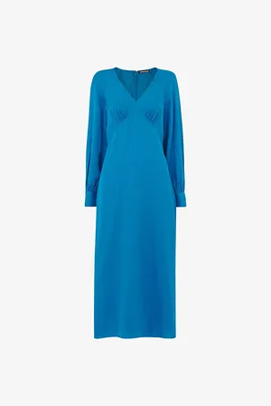 Whistles Serpent Long-sleeve Jacquard Woven Midi Dress