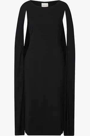 By Malina Norah Cape-overlay Woven Midi Dress