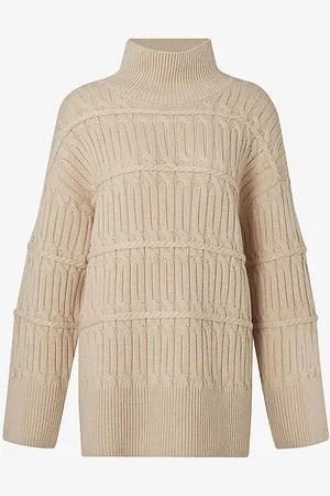 By Malina Adelyn Cable-knit Merino Wool-blend Jumper