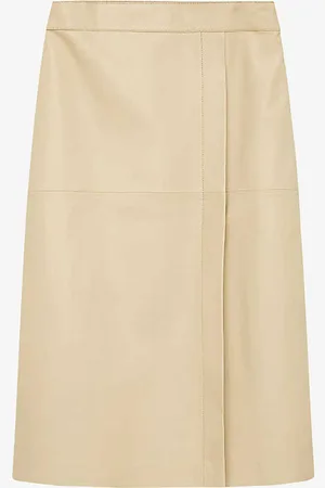 Joseph Sevres A-line Mid-rise Leather Midi Skirt