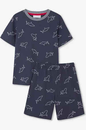 The Little White Company Shark-print Glow-in-the-dark Organic-cotton Pyjamas 1-6 Years