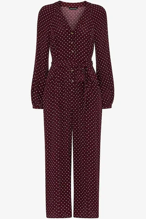 Whistles Lottie Spot-print Wide-leg Woven Jumpsuit