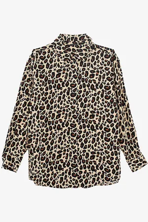 IKKS Oversized Leopard and Star-print Viscose Shirt