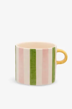 ANNA + NINA Ribbon Striped Earthenware Mug 13cm