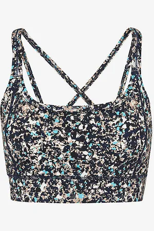 Whistles Speckled-print Cross-back Stretch-recycled Nylon Sports Bra