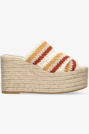 Castaner Elsa Crochet-strap Woven Espadrille Wedges