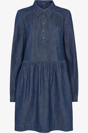Whistles Winnie Long-sleeve Chambray-denim Mini Dress
