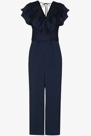 Whistles Adeline Ruffle Recycled Polyester Jumpsuit